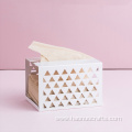 Hollow triangle tissue box orange green white purple